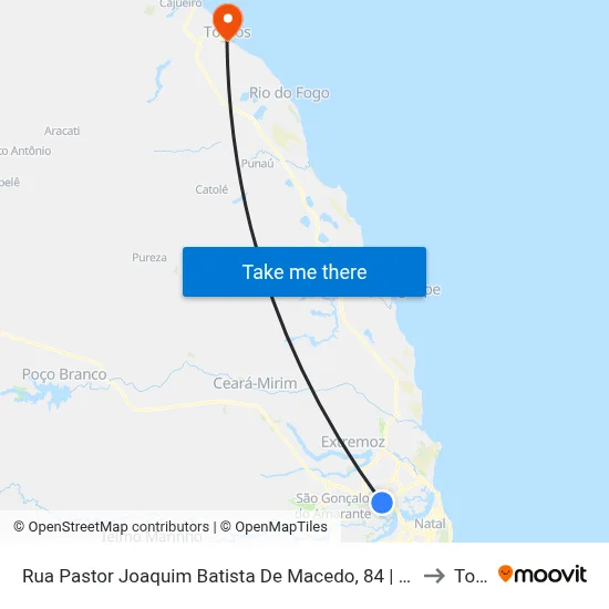 Rua Pastor Joaquim Batista De Macedo, 84 | Lateral Do Atacadão Dos Eletros to Touros map