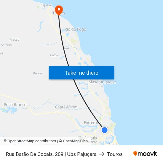 Rua Barão De Cocais, 209 | Ubs Pajuçara to Touros map
