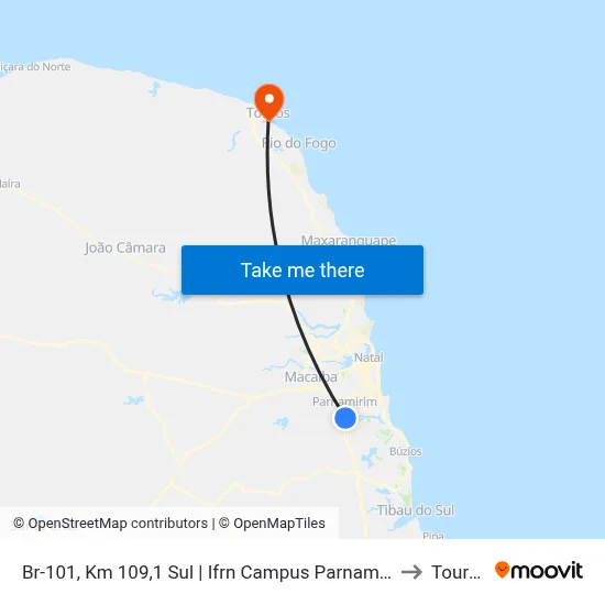 Br-101, Km 109,1 Sul | Ifrn Campus Parnamirim to Touros map