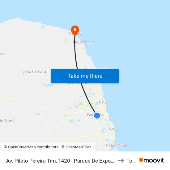Av. Piloto Pereira Tim, 1420 | Parque De Exposições Aristófanes Fernandes to Touros map