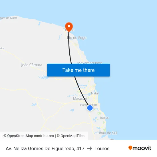 Av. Neilza Gomes De Figueiredo, 417 to Touros map