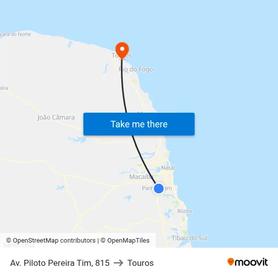 Av. Piloto Pereira Tim, 815 to Touros map