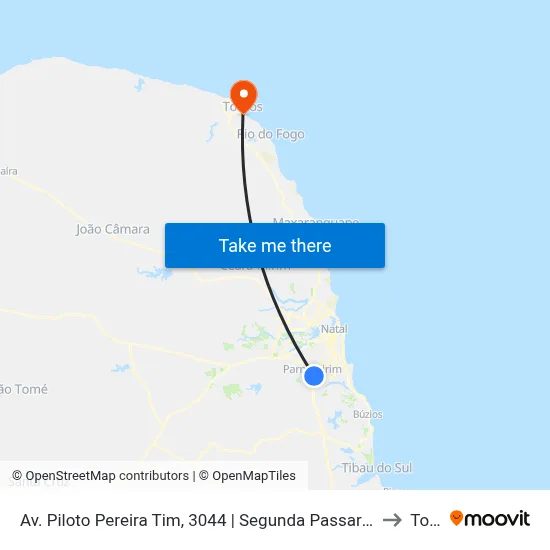 Av. Piloto Pereira Tim, 3044 | Segunda Passarela / Mar Vermelho Distribuidora to Touros map