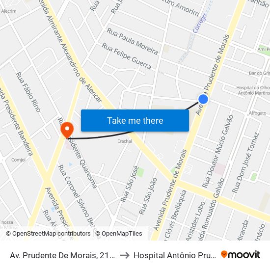 Av. Prudente De Morais, 2188 | Magazine Luíza to Hospital Antônio Prudente - Hapvida map