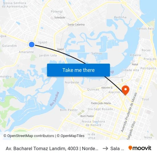 Av. Bacharel Tomaz Landim, 4003 | Nordestão Igapó to Sala 303 map