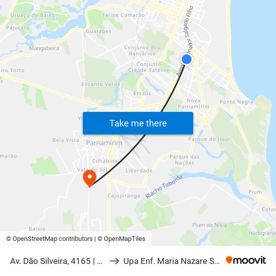 Av. Dão Silveira, 4165 | Passarela De Neópolis - Intermunicipal to Upa Enf. Maria Nazare Silva dos Santos ( Upa Nova Esperança ) map