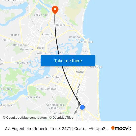 Av. Engenheiro Roberto Freire, 2471 | Ccab Sul to Upa24h map