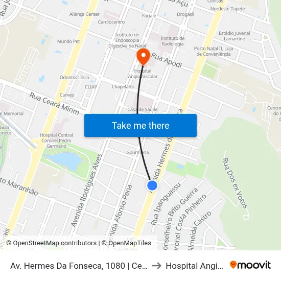 Av. Hermes Da Fonseca, 1080 | Centro Clínico Da Dor to Hospital Angiovascular map