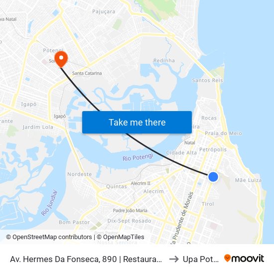 Av. Hermes Da Fonseca, 890 | Restaurante Thin San to Upa Potengi map