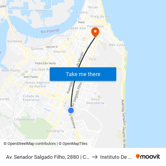 Av. Senador Salgado Filho, 2880 | Centro Administrativo 3 to Instituto De Radiologia map