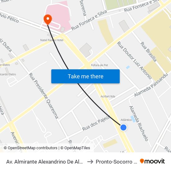 Av. Almirante Alexandrino De Alencar, 493 | Atlântico to Pronto-Socorro - Policlínica map