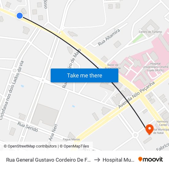 Rua General Gustavo Cordeiro De Farias, 315 | Condomínio Porto Mirim to Hospital Municipal De Natal map