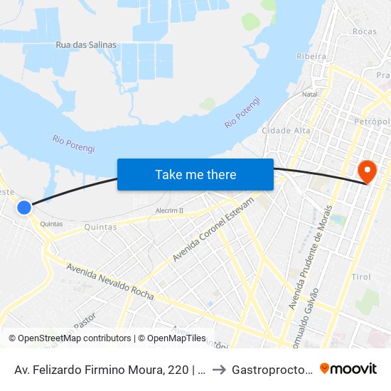 Av. Felizardo Firmino Moura, 220 | Acesso Ao Bairro Nordeste to Gastroprocto Hospital Dia map