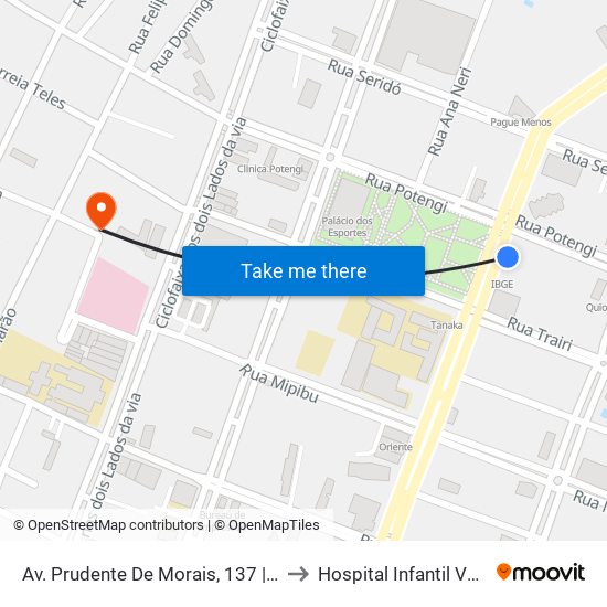 Av. Prudente De Morais, 137 | Praça Cívica / Ibge to Hospital Infantil Varela Santiago map