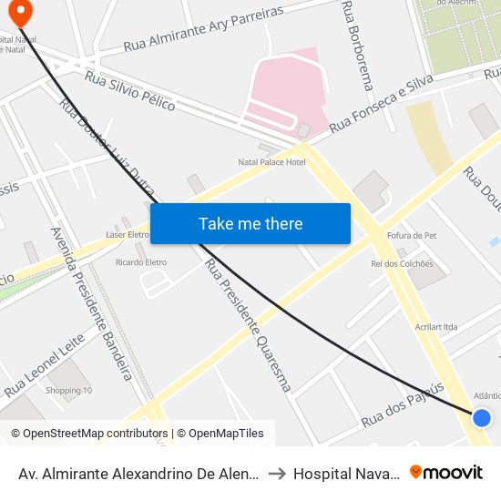Av. Almirante Alexandrino De Alencar, 493 | Atlântico to Hospital Naval de Natal map
