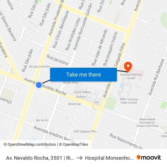 Av. Nevaldo Rocha, 3501 | Riachuelo Contact Center to Hospital Monsenhor Walfredo Gurgel map