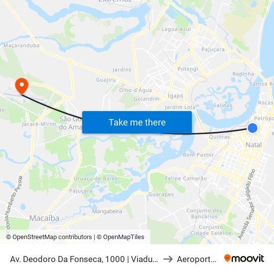 Av. Deodoro Da Fonseca, 1000 | Viaduto Do Baldo, Sentido Alecrim to Aeroporto de Natal map