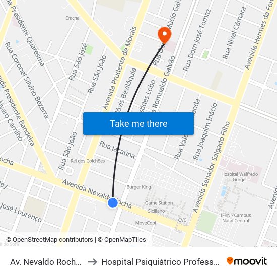 Av. Nevaldo Rocha, 3558 | Posto Br Natal II to Hospital Psiquiátrico Professor Severino Lopes (Casa de Saúde Natal) map