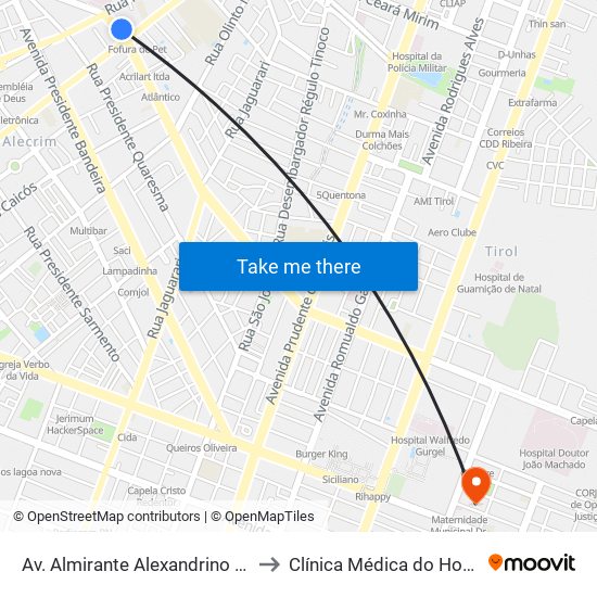 Av. Almirante Alexandrino De Alencar, 415 | Antiga Lba to Clínica Médica do Hospital Dr.João Machado map