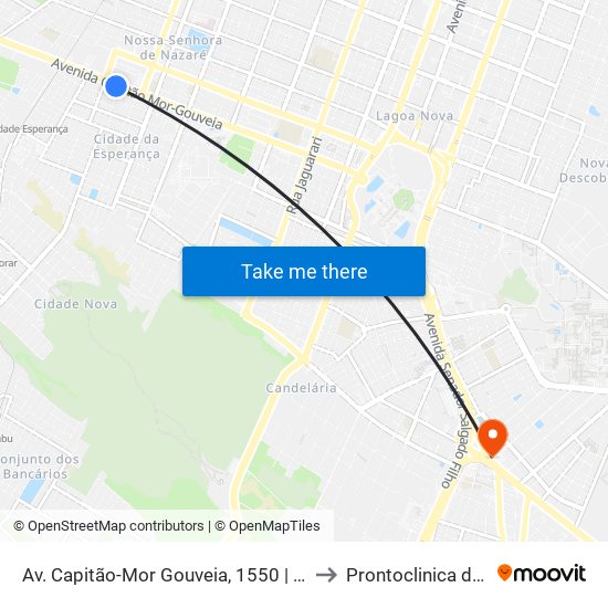 Av. Capitão-Mor Gouveia, 1550 | Rodoviária Nova to Prontoclinica da Crianca map