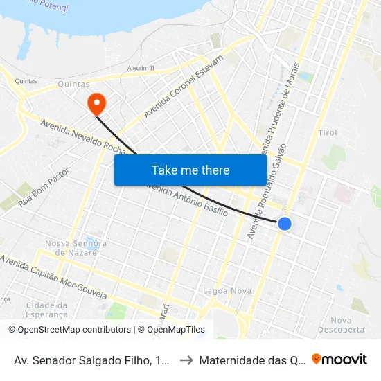 Av. Senador Salgado Filho, 1611 | Unp to Maternidade das Quintas map