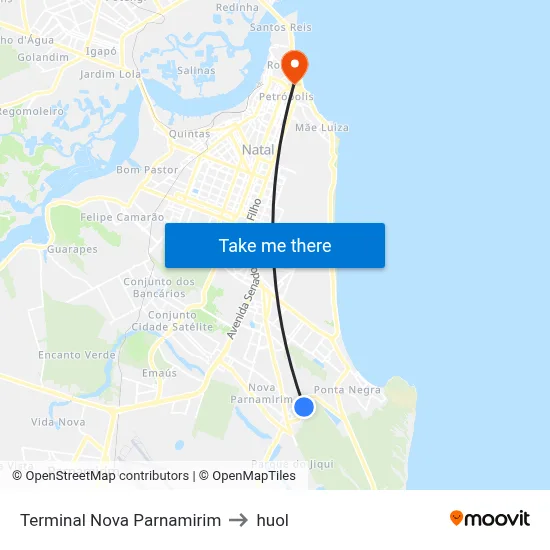 Terminal Nova Parnamirim to huol map
