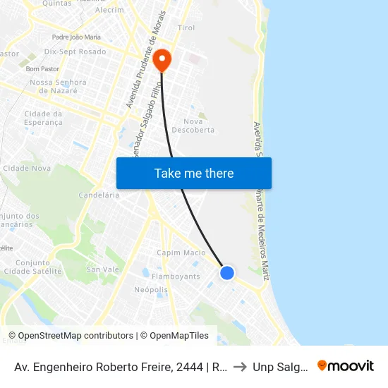 Av. Engenheiro Roberto Freire, 2444 | Restaurante Tábua De Carne to Unp Salgado Filho map