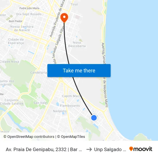 Av. Praia De Genipabu, 2332 | Bar Da Cueca to Unp Salgado Filho map