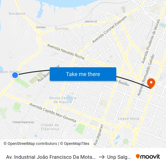 Av. Industrial João Francisco Da Mota, 3680 | Cortume J. Mota to Unp Salgado Filho map
