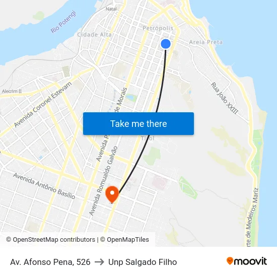 Av. Afonso Pena, 526 to Unp Salgado Filho map
