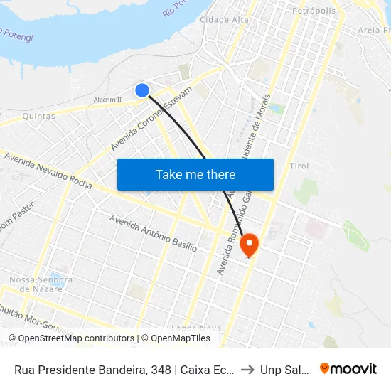 Rua Presidente Bandeira, 348 | Caixa Econômica Federal / Banco Do Brasil to Unp Salgado Filho map