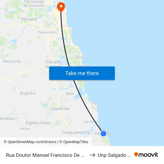 Rua Doutor Manoel Francisco De Melo, 402 to Unp Salgado Filho map