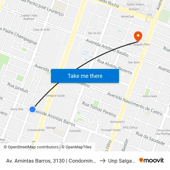 Av. Amintas Barros, 3130 | Condomínio Francisco De Goya to Unp Salgado Filho map
