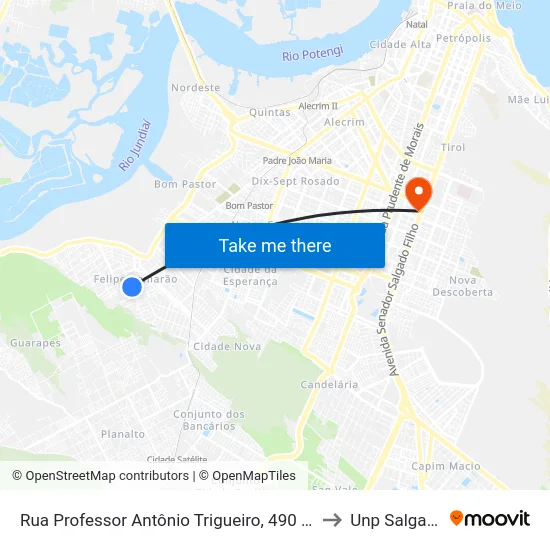 Rua Professor Antônio Trigueiro, 490 | Fundação Bradesco to Unp Salgado Filho map