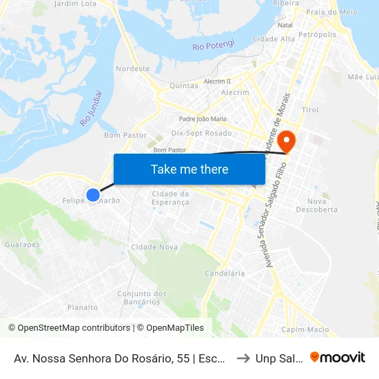 Av. Nossa Senhora Do Rosário, 55 | Escola Municipal Prof. Bernardo Nascimento to Unp Salgado Filho map