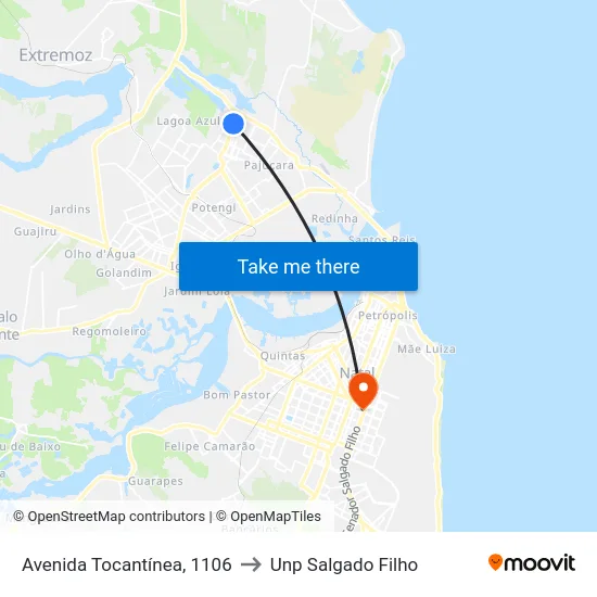 Avenida Tocantínea, 1106 to Unp Salgado Filho map