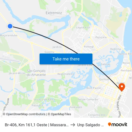 Br-406, Km 161,1 Oeste | Massaranduba to Unp Salgado Filho map