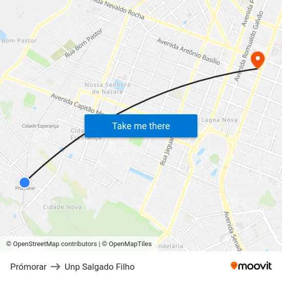 Prómorar to Unp Salgado Filho map