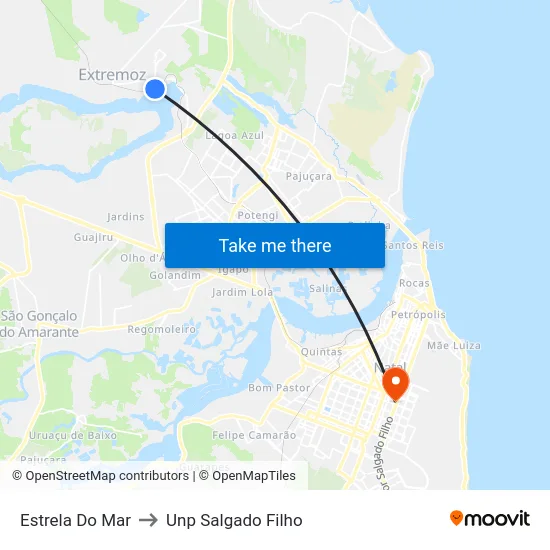 Estrela Do Mar to Unp Salgado Filho map