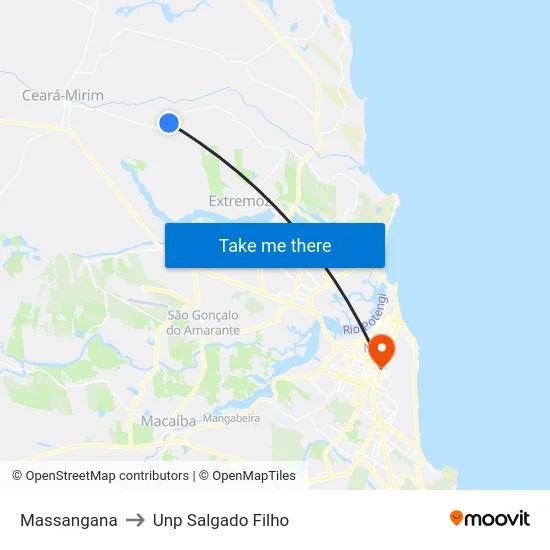 Massangana to Unp Salgado Filho map