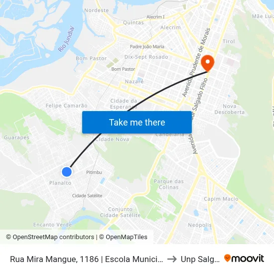 Rua Mira Mangue, 1186 | Escola Municipal Estudante Emanuel Bezerra to Unp Salgado Filho map