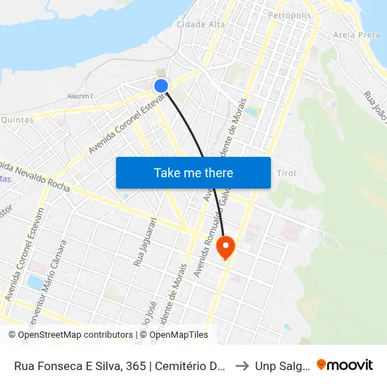 Rua Fonseca E Silva, 365 | Cemitério Do Alecrim - Plataforma Zona Sul to Unp Salgado Filho map