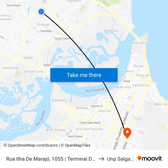 Rua Ilha De Marajó, 1055 | Terminal Do Conjunto Santarém to Unp Salgado Filho map