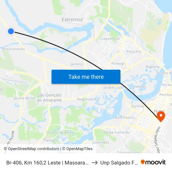 Br-406, Km 160,2 Leste | Massaranduba to Unp Salgado Filho map