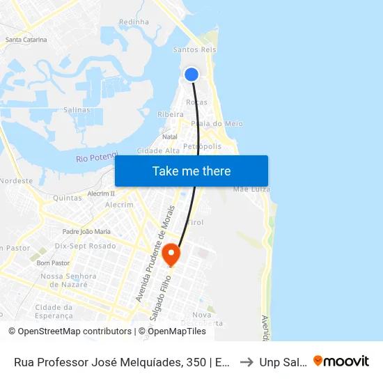 Rua Professor José Melquíades, 350 | Escola Estadual Professora Josefa Sampaio to Unp Salgado Filho map