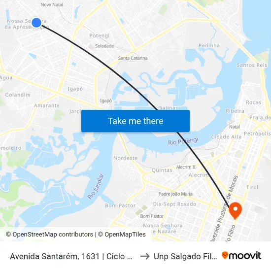 Avenida Santarém, 1631 | Ciclo Max to Unp Salgado Filho map
