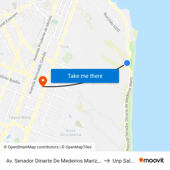 Av. Senador Dinarte De Medeiros Mariz, 1195 | Hotel Parque Da Costeira to Unp Salgado Filho map