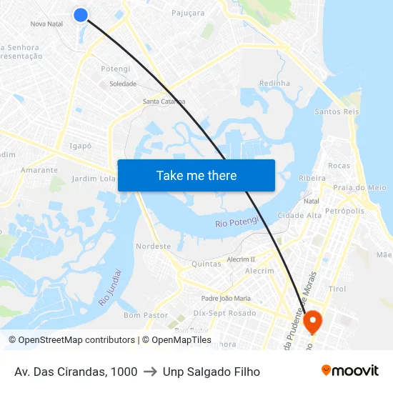 Av. Das Cirandas, 1000 to Unp Salgado Filho map