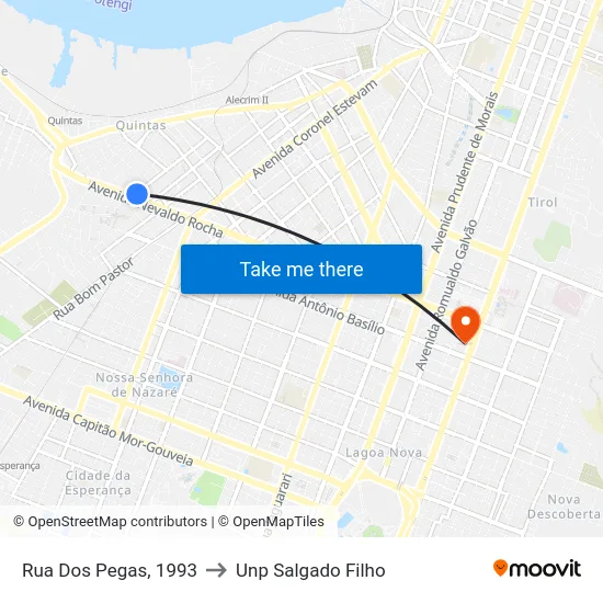 Rua Dos Pegas, 1993 to Unp Salgado Filho map