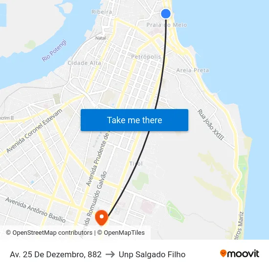 Av. 25 De Dezembro, 882 to Unp Salgado Filho map